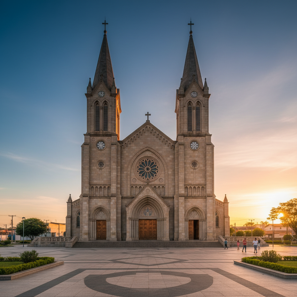 Santuário de Santo Antônio em Divinópolis - Alt: Fachada do Santuário de Santo Antônio em Divinópolis MG